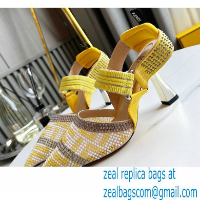 FENDI COLIBRÌ High-heel FF Beaded Slingbacks Yellow 2021