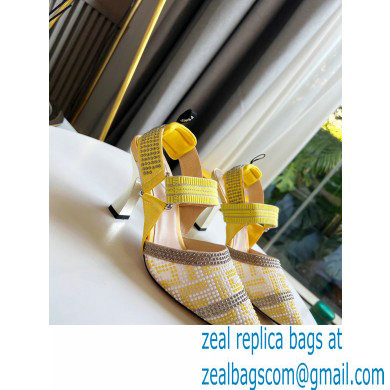 FENDI COLIBRÌ High-heel FF Beaded Slingbacks Yellow 2021