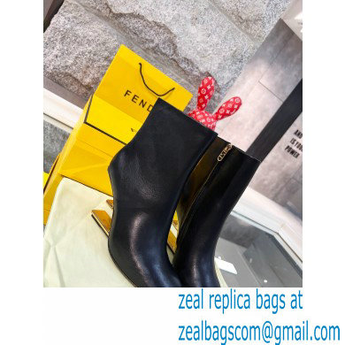 FENDI FIRST Leather High-heeled Boots Black 2021