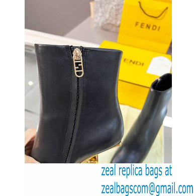 FENDI FIRST Leather High-heeled Boots Black 2021 - Click Image to Close