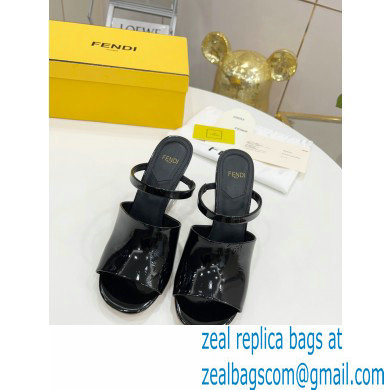 FENDI FIRST Patent Leather Clear High-heeled Sandals Black 2022