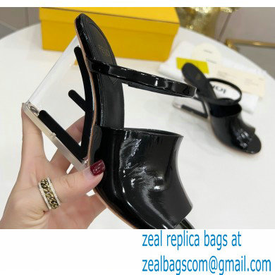 FENDI FIRST Patent Leather Clear High-heeled Sandals Black 2022