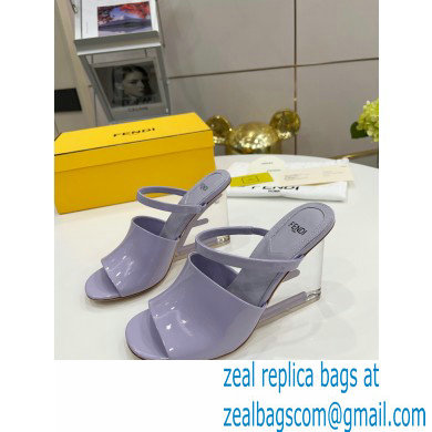 FENDI FIRST Patent Leather Clear High-heeled Sandals Lilac 2022