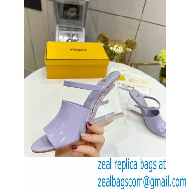 FENDI FIRST Patent Leather Clear High-heeled Sandals Lilac 2022 - Click Image to Close