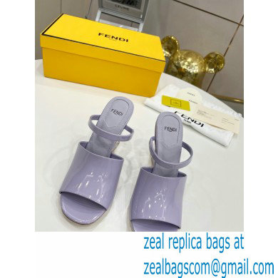 FENDI FIRST Patent Leather Clear High-heeled Sandals Lilac 2022