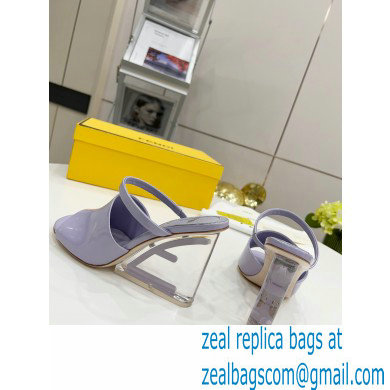 FENDI FIRST Patent Leather Clear High-heeled Sandals Lilac 2022