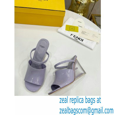 FENDI FIRST Patent Leather Clear High-heeled Sandals Lilac 2022 - Click Image to Close