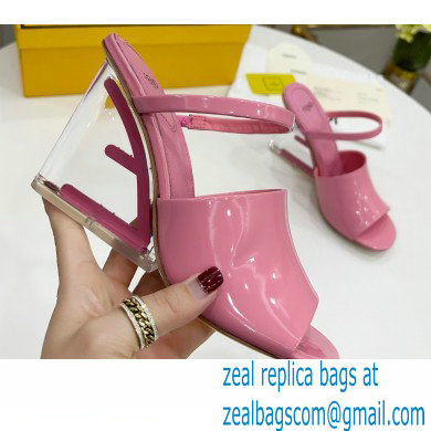 FENDI FIRST Patent Leather Clear High-heeled Sandals Pink 2022