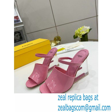 FENDI FIRST Patent Leather Clear High-heeled Sandals Pink 2022