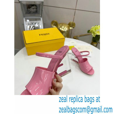 FENDI FIRST Patent Leather Clear High-heeled Sandals Pink 2022 - Click Image to Close