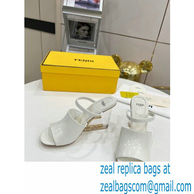 FENDI FIRST Patent Leather Clear High-heeled Sandals White 2022