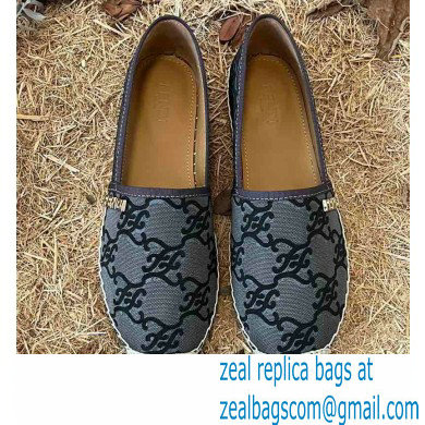 Fendi FF Print Canvas Espadrilles Gray 2022