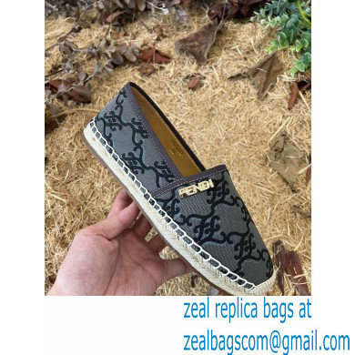 Fendi FF Print Canvas Espadrilles Gray 2022