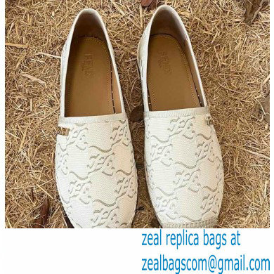 Fendi FF Print Canvas Espadrilles White 2022 - Click Image to Close