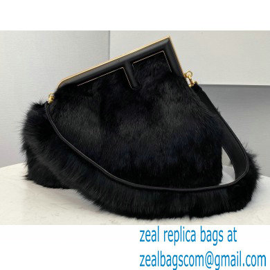 Fendi First Medium Mink Bag Black 2021