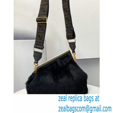 Fendi First Medium Mink Bag Black 2021 - Click Image to Close