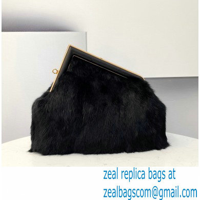 Fendi First Medium Mink Bag Black 2021 - Click Image to Close