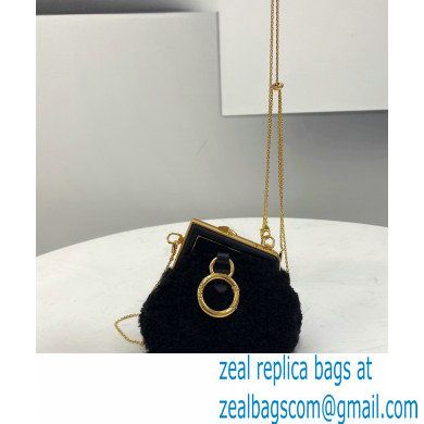 Fendi First NANO Sheepskin Bag Chram Black 2021