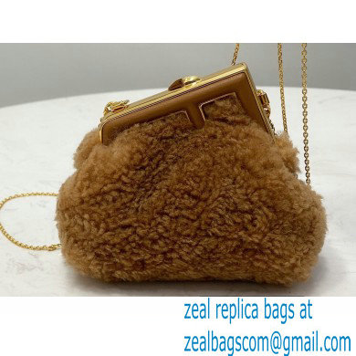 Fendi First NANO Sheepskin Bag Chram Brown 2021