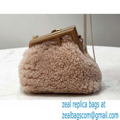 Fendi First NANO Sheepskin Bag Chram Nude Pink 2021 - Click Image to Close