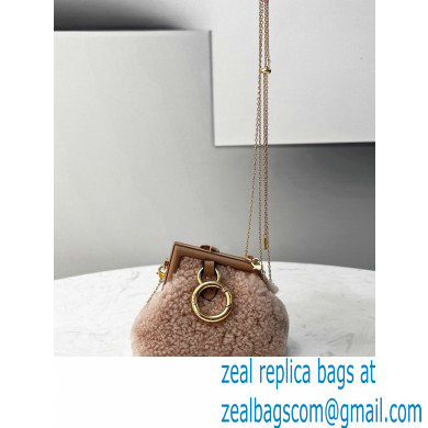 Fendi First NANO Sheepskin Bag Chram Nude Pink 2021 - Click Image to Close