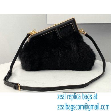 Fendi First Small Mink Bag Black 2021