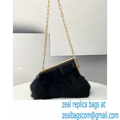 Fendi First Small Mink Bag Black 2021