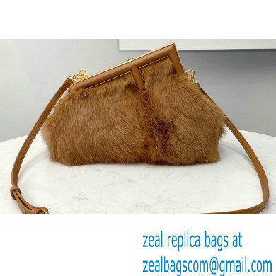 Fendi First Small Mink Bag Brown 2021 - Click Image to Close