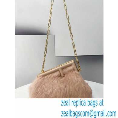 Fendi First Small Mink Bag Nude Pink 2021