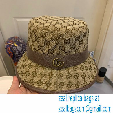 GUCCI BEIGE/BROWN GG canvas bucket hat - Click Image to Close