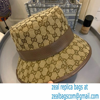 GUCCI BEIGE/BROWN GG canvas bucket hat
