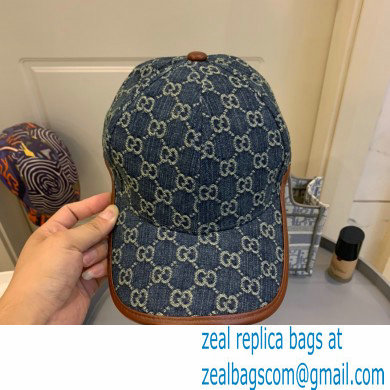 GUCCI GG BASEBALL HAT DENIM BLUE