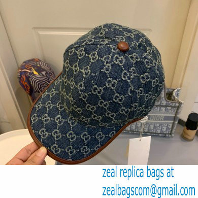 GUCCI GG BASEBALL HAT DENIM BLUE