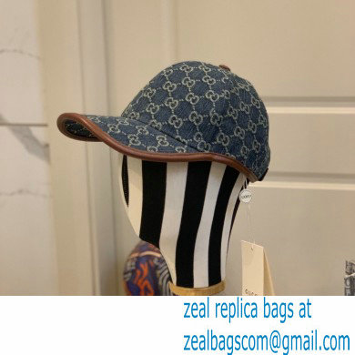 GUCCI GG BASEBALL HAT DENIM BLUE