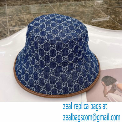 GUCCI GG CANVAS BUCKET HAT DENIM BLUE - Click Image to Close