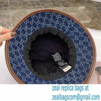 GUCCI GG CANVAS BUCKET HAT DENIM BLUE