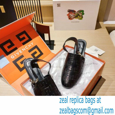 Givenchy Heel 3cm G Chain Slingback Flat Mules Black 01 2021