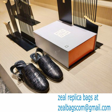 Givenchy Heel 3cm G Chain Slingback Flat Mules Black 01 2021