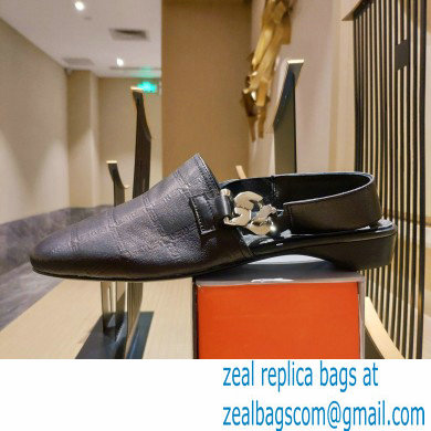 Givenchy Heel 3cm G Chain Slingback Flat Mules Black 02 2021