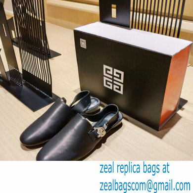 Givenchy Heel 3cm G Chain Slingback Flat Mules Black 03 2021