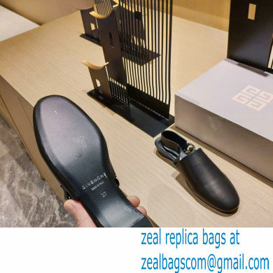 Givenchy Heel 3cm G Chain Slingback Flat Mules Black 03 2021