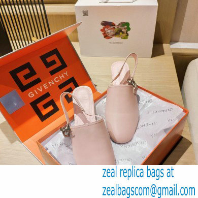 Givenchy Heel 3cm G Chain Slingback Flat Mules Light Pink 2021