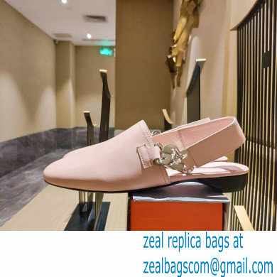 Givenchy Heel 3cm G Chain Slingback Flat Mules Light Pink 2021 - Click Image to Close