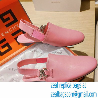 Givenchy Heel 3cm G Chain Slingback Flat Mules Pink 2021