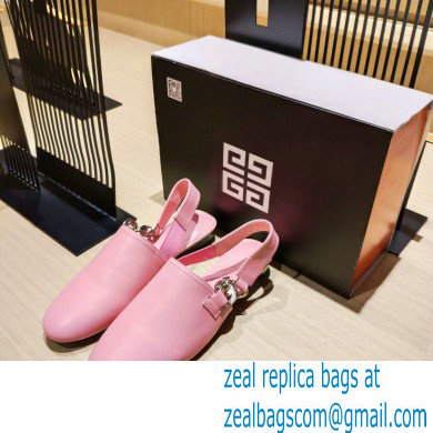 Givenchy Heel 3cm G Chain Slingback Flat Mules Pink 2021 - Click Image to Close