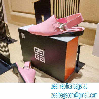 Givenchy Heel 3cm G Chain Slingback Flat Mules Pink 2021