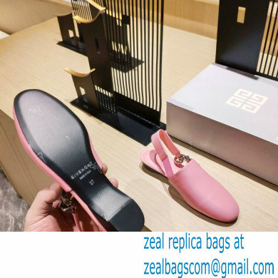 Givenchy Heel 3cm G Chain Slingback Flat Mules Pink 2021 - Click Image to Close