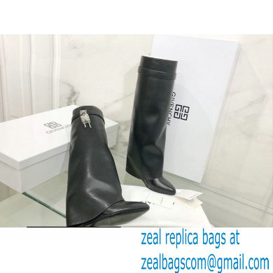 Givenchy Heel 9.5cm Shark Lock Pant Boots in Leather Black 2021