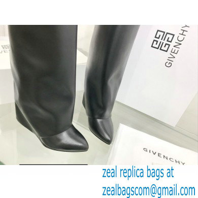 Givenchy Heel 9.5cm Shark Lock Pant Boots in Leather Black 2021