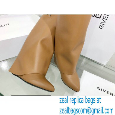 Givenchy Heel 9.5cm Shark Lock Pant Boots in Leather Camel 2021 - Click Image to Close